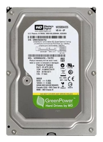 Жесткий диск SATA HDD Western Digital 500Гб WD5000AVDS