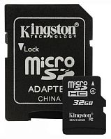 Карта памяти Micro SDHC Kingston 32Гб SDC4/32GB