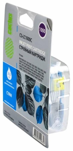 Картридж струйный совместимый Cactus CS-LC1000C голубой