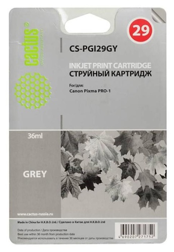 Картридж струйный совместимый Cactus CS-PGI29GY серый Картридж струйный совместимый Cactus CS-PGI29GY серый