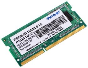   SO-DIMM DDR3 Patriot Memory 4Gb PSD34G1600L81S
