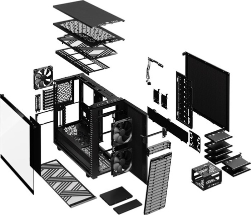 Корпус Miditower Fractal Design Define 7 Black TG Light Tint, Window фото 13