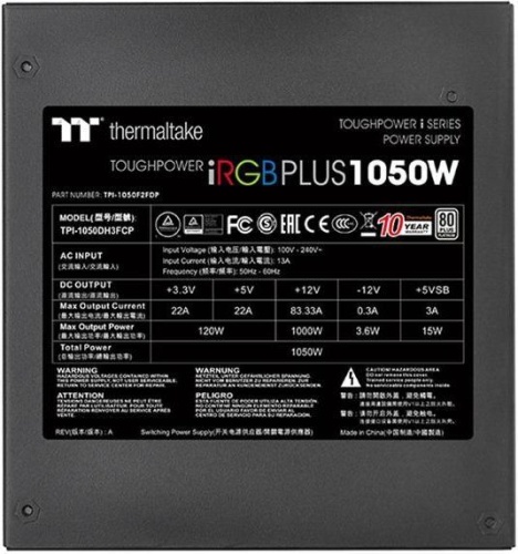 Блок питания Thermaltake 1050W Toughpower iRGB Plus PS-TPI-1050F2FDPE-1 фото 6