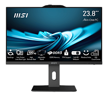 MSI Pro AP242P 14M AiO 23,8" FHD(1920x1080)IPS AG Non-touch, Core i5-14400 (2.5GHz), 16Gb DDR5 (2x8Gb), 256GB SSD, 1TB HDD, Intel UHD,WiFi,BT,camera,WirelessKB,mouse Eng/Rus,noOS,1y w-ty,Black