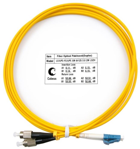 Патчкорд оптоволоконный Cabeus FOP(d)-9-LC-FC-2m