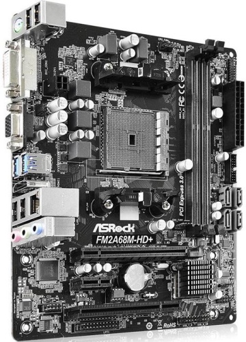 Мат. плата SocketFM2+ ASRock FM2A68M-HD+ фото 2