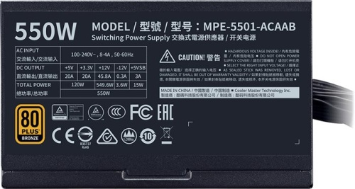 Блок питания Cooler Master 550W MWE Bronze MPE-5501-ACAAB-EU фото 7 Блок питания Cooler Master 550W MWE Bronze MPE-5501-ACAAB-EU фото 7