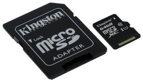   micro SDXC Kingston 64 microSDXC Class 10 UHS-I SDC10G2/64GB