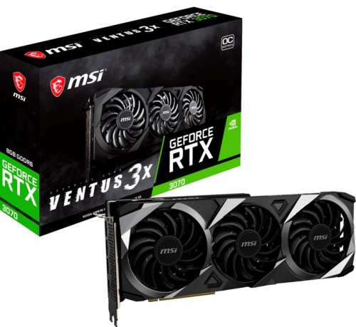 Видеокарта PCI-E MSI 8Gb GeForce RTX3070 (RTX 3070 VENTUS 3X OC LHR) RTL фото 3