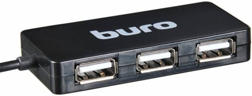 Разветвитель USB2.0 Buro BU-HUB4-U2.0-Slim черный BU-HUB4-U2.0-SLIM фото 4