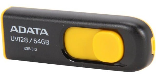 Накопитель USB flash A-DATA 64GB UV128 черный/желтый AUV128-64G-RBY фото 2