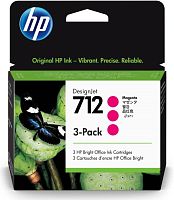 Оригинальный струйный картридж Hewlett Packard 712 3-Pack 29-ml Magenta DesignJet Ink Cartridge 3ED78A