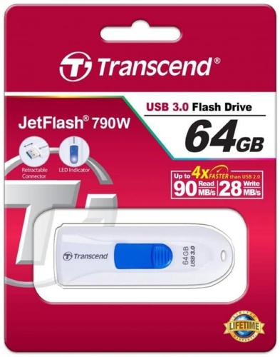 Накопитель USB flash Transcend 64GB JetFlash 790 TS64GJF790W фото 2