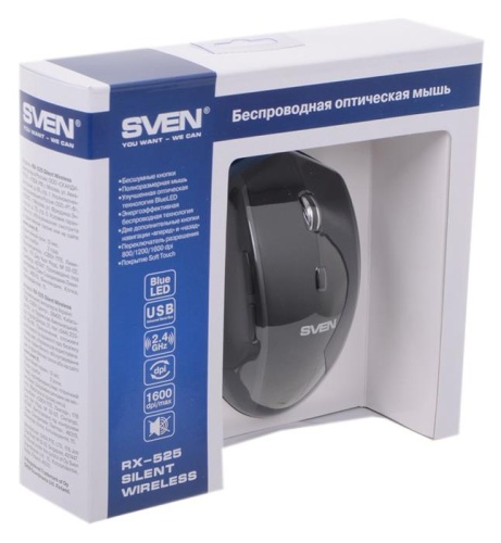 Беспроводная мышь Sven RX-525 Silent Wireless SV-03200525WBS фото 5