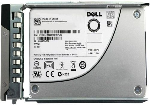 Серв. опция - SSD Dell 960GB SSD, Read Intensive, SATA 6Gbps, 512e, 2,5 , S4510, hot plug, 14G 400-BKPS