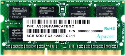 Модуль памяти SO-DIMM DDR3 Apacer 8Gb (AS08GFA60CATBGC)