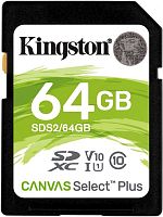 Карта памяти SDXC Kingston 64 Гб Canvas Select Plus SDS2/64GB