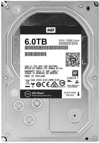 Жесткий диск SATA HDD Western Digital 6Tb WD6002FZWX Black