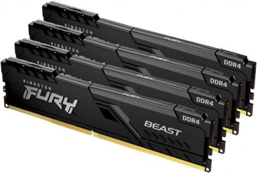 Модуль памяти DDR4 Kingston 32Gb (4x8Gb KIT) Fury Beast Black (KF432C16BBK4/32)