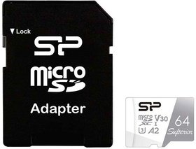   micro SDXC Silicon Power 64Gb SP064GBSTXDA2V20SP Superior + adapter