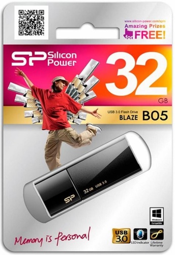 Накопитель USB flash Silicon Power 32Gb Blaze B05 Black USB 3.0 (SP032GBUF3B05V1K) фото 3