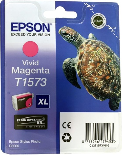 Оригинальный струйный картридж Epson T1573 (пурпурный насыщенный) C13T15734010