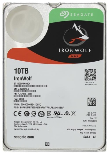 Жесткий диск SATA HDD Seagate 10 000Gb (10Tb) IronWolf ST10000VN0004