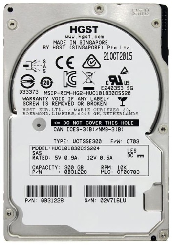 Жесткий диск SAS HDD 2.5 Hitachi 300Gb Enterprise HUC101830CSS204 C10K1800 0B31228 Жесткий диск SAS HDD 2.5 Hitachi 300Gb Enterprise HUC101830CSS204 C10K1800 0B31228