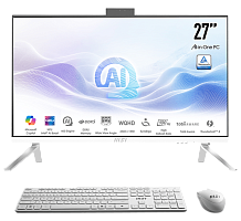 MSI Modern AM273Q AI AiO 27" WQHD (2560x1440)IPS AG Non-touch, Core Ultra 5 125U (1.3GHz), 16Gb DDR5(2*8GB), 512GB SSD M.2, Intel UHD, WiFi, BT, camera, WirelessKB,mouse Eng/Rus, No OS,1y,White