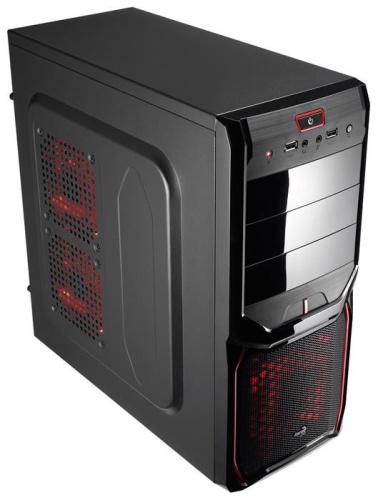 Корпус Miditower Aerocool V3X Devil Red Edition, красный (600Вт)