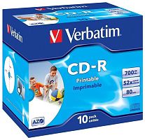 Диск CD-R Verbatim 700МБ 52x Printable 43325