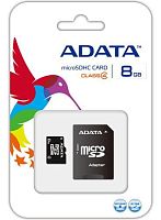 Карта памяти Micro SDHC A-Data 8ГБ AUSDH8GCL4-RA1