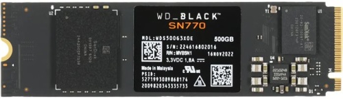 Накопитель SSD M.2 Western Digital 500GB WD Black SN770 NVMe WDS500G3X0E