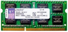 Модуль памяти SO-DIMM DDR3 Kingston 4ГБ ValueRAM KVR1333D3S9/4G