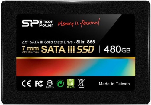 Накопитель SSD SATA 2.5 Silicon Power 480Gb Slim S55 SP480GBSS3S55S25