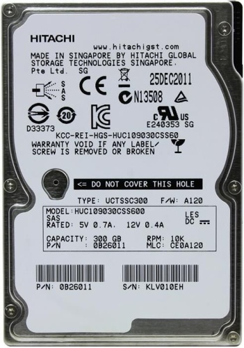 Жесткий диск SAS HDD 2.5 Hitachi 300ГБ C10K900 0B26011