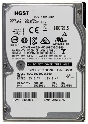 Жесткий диск SAS HDD 2.5 Hitachi 300Gb Ultrastar C10K900 HUC109030CSS600 HT0B26011 Жесткий диск SAS HDD 2.5 Hitachi 300Gb Ultrastar C10K900 HUC109030CSS600 HT0B26011
