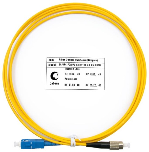 Кабель оптический Cabeus FOP(s)-9-SC-FC-2m Кабель оптический Cabeus FOP(s)-9-SC-FC-2m