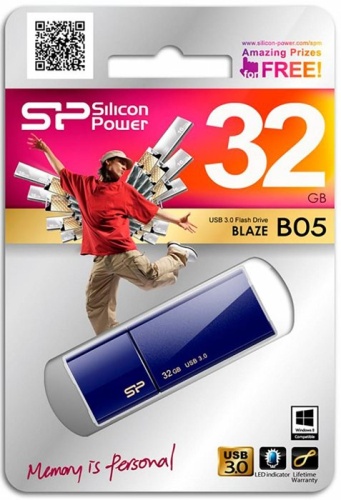 Накопитель USB flash Silicon Power 32Gb Blaze B05 Blue USB 3.0 (SP032GBUF3B05V1D) фото 2