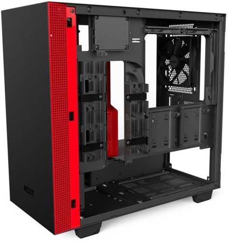 Корпус Minitower NZXT CA-H400W-BR H400i SMART MATTE BLACK/RED фото 7