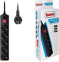 Фильтр электропитания Buro 500SH-10-B черный