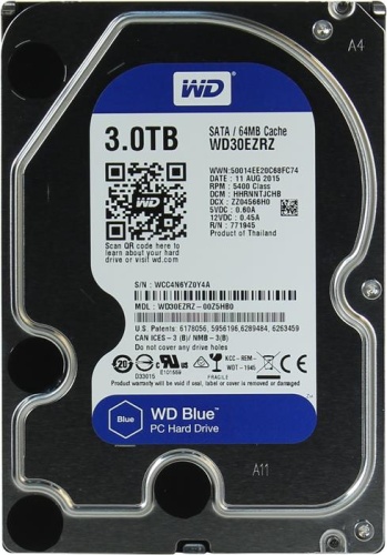 Жесткий диск SATA HDD Western Digital 3000ГБ Blue WD30EZRZ