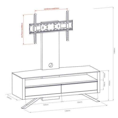 Подставка ARM MEDIA TRITON-30 black/white фото 5 Подставка ARM MEDIA TRITON-30 black/white фото 5