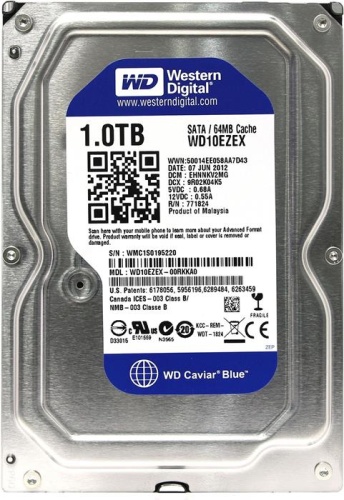 Жесткий диск SATA HDD Western Digital 1000ГБ Caviar Blue WD10EZEX