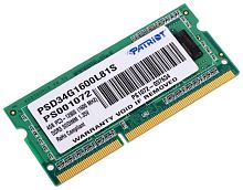 Модуль памяти SO-DIMM DDR3 Patriot Memory 4Gb PSD34G1600L81S