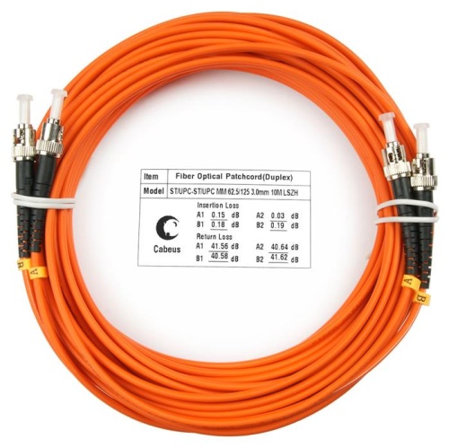 Кабель оптический Cabeus FOP-62-ST-ST-10m Кабель оптический Cabeus FOP-62-ST-ST-10m