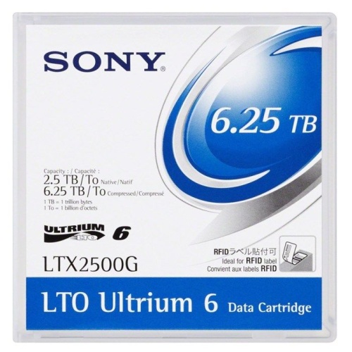 Носитель ленточный Sony Ultrium LTO6, 6.25TB (2,5Tb native) 20LTX2500GLP-LAB