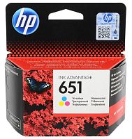 Оригинальный струйный картридж Hewlett Packard 651 Tri-colour (Цветной) C2P11AE