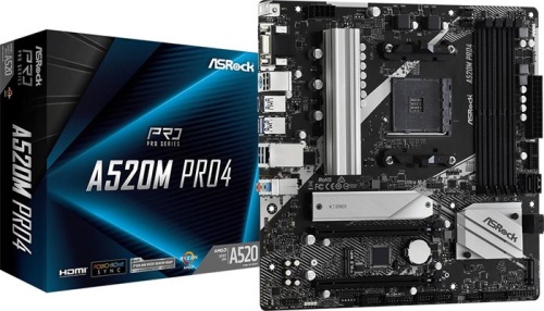 Мат. плата SocketAM4 ASRock A520M PRO4 RTL фото 5