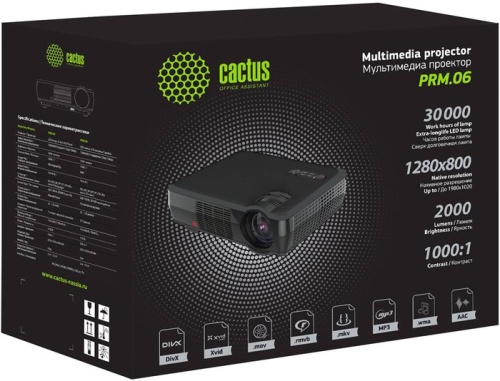 Проектор Cactus CS-PRM.06B.WVGA-W фото 5 Проектор Cactus CS-PRM.06B.WVGA-W фото 5
